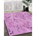 Patterned Violet Purple Rug in Family Room, pat3187pur