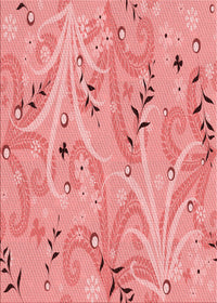 Machine Washable Transitional Pastel Pink Rug, wshpat3187rd