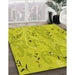 Patterned Pistachio Green Rug in Family Room, pat3187yw