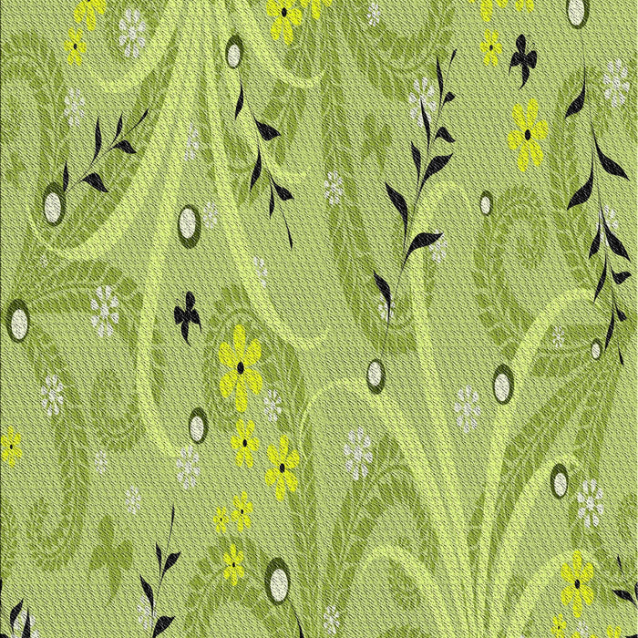 Machine Washable Transitional Yellow Green Rug, wshpat3187