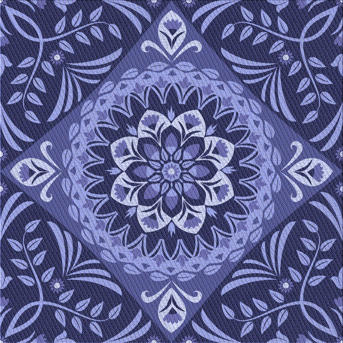 Round Patterned Sky Blue Rug, pat3188blu