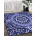 Patterned Sky Blue Rug in Family Room, pat3188blu
