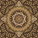 Round Patterned Caramel Brown Rug, pat3188brn