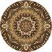 Square Patterned Caramel Brown Rug, pat3188brn
