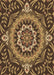 Machine Washable Transitional Caramel Brown Rug, wshpat3188brn