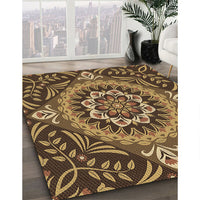 Patterned Caramel Brown Rug, pat3188brn