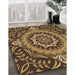 Patterned Caramel Brown Rug in Family Room, pat3188brn
