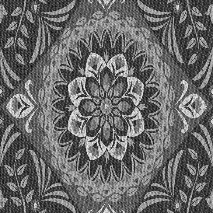 Machine Washable Transitional Gunmetal Gray Rug, wshpat3188gry