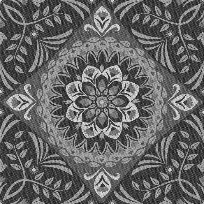 Round Patterned Gunmetal Gray Rug, pat3188gry