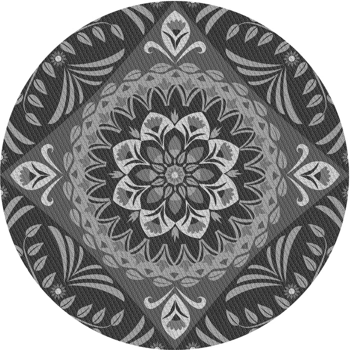 Square Machine Washable Transitional Gunmetal Gray Rug in a Living Room, wshpat3188gry
