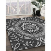 Patterned Gunmetal Gray Rug, pat3188gry