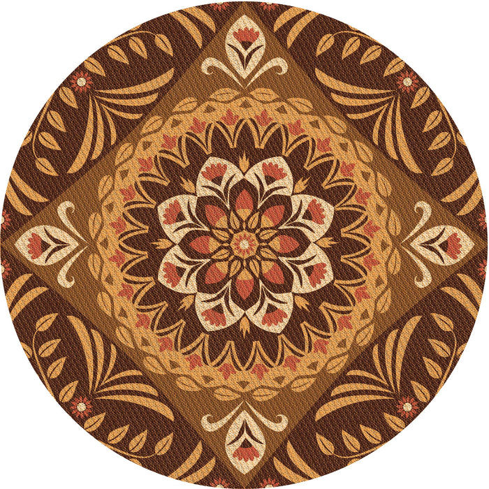 Square Patterned Orange Rug, pat3188org