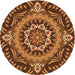 Square Patterned Orange Rug, pat3188org