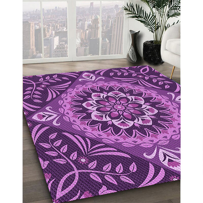 Machine Washable Transitional Purple Rug in a Family Room, wshpat3188pur