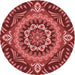 Square Patterned Cranberry Red Rug, pat3188rd