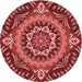 Square Machine Washable Transitional Cranberry Red Rug in a Living Room, wshpat3188rd