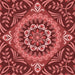 Round Patterned Cranberry Red Rug, pat3188rd