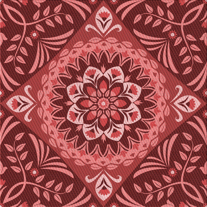 Round Machine Washable Transitional Cranberry Red Rug, wshpat3188rd
