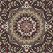 Square Patterned Burgundy Brown Novelty Rug, pat3188