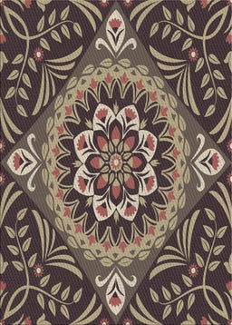 Machine Washable Transitional Burgundy Brown Rug, wshpat3188