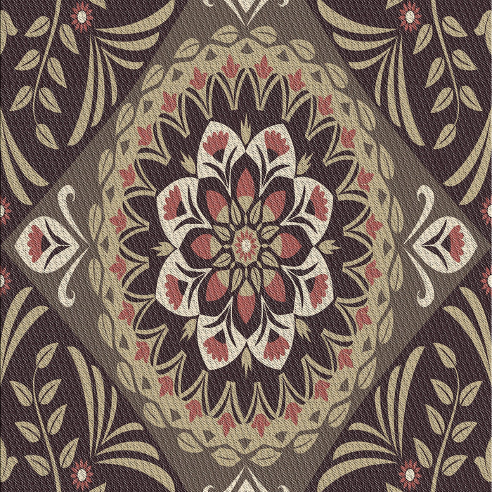 Machine Washable Transitional Burgundy Brown Rug, wshpat3188