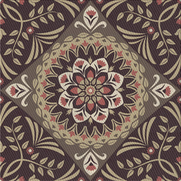 Sideview of Machine Washable Transitional Burgundy Brown Rug, wshpat3188