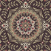 Sideview of Machine Washable Transitional Burgundy Brown Rug, wshpat3188