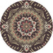 Square Machine Washable Transitional Burgundy Brown Rug, wshpat3188