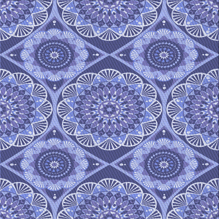 Round Patterned Sky Blue Rug, pat3189blu