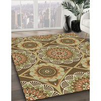 Patterned Saddle Brown Rug, pat3189brn