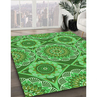 Patterned Green Rug, pat3189grn