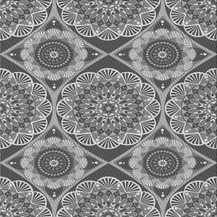 Round Patterned Cloud Gray Rug, pat3189gry