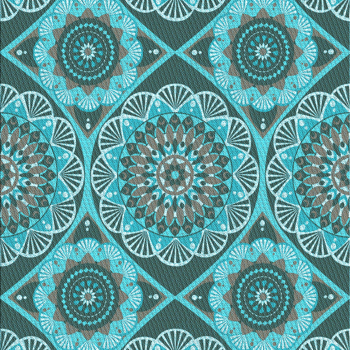 Patterned Deep-Sea Green Rug, pat3189lblu