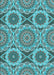 Machine Washable Transitional Deep-Sea Green Rug, wshpat3189lblu