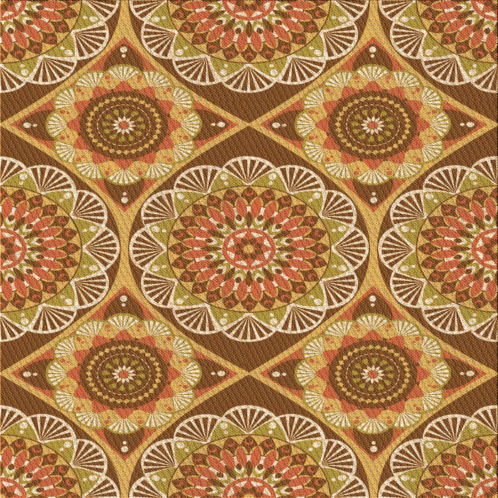 Round Machine Washable Transitional Orange Rug, wshpat3189org