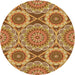 Square Patterned Orange Rug, pat3189org