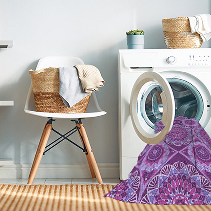 Machine Washable Transitional Dark Orchid Purple Rug in a Washing Machine, wshpat3189pur