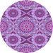 Square Machine Washable Transitional Dark Orchid Purple Rug in a Living Room, wshpat3189pur