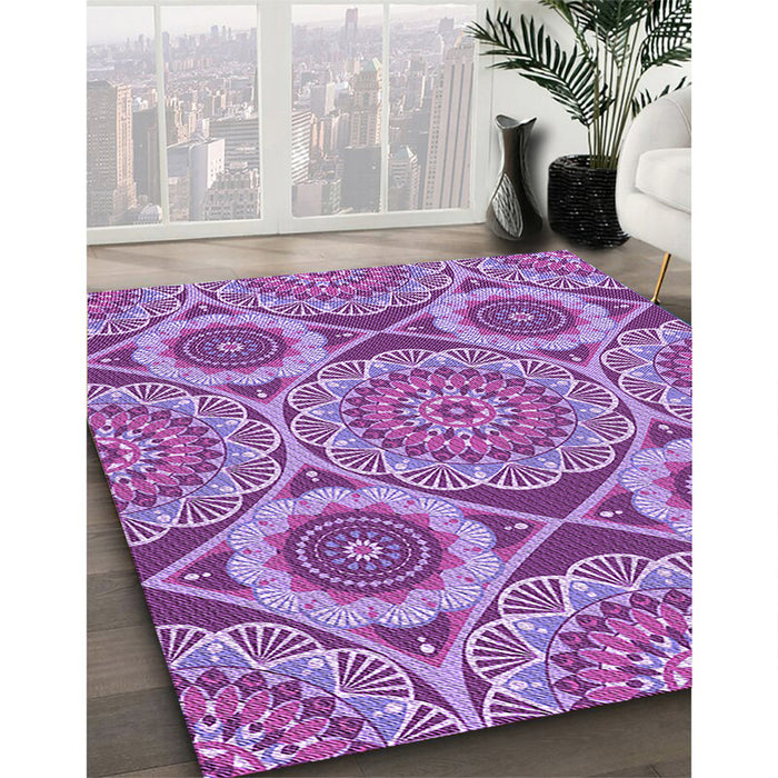 Machine Washable Transitional Dark Orchid Purple Rug in a Family Room, wshpat3189pur