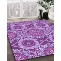 Patterned Dark Orchid Purple Rug, pat3189pur