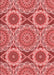 Machine Washable Transitional Red Rug, wshpat3189rd