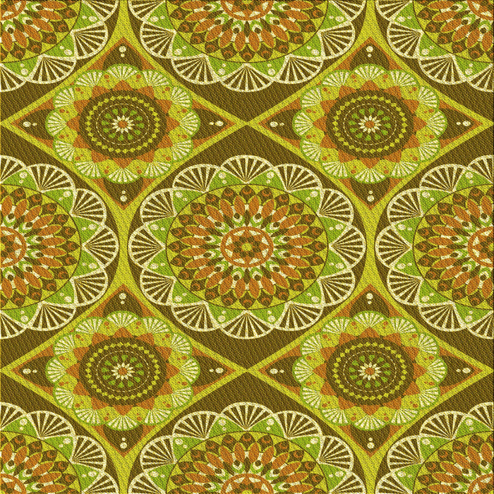 Round Patterned Golden Brown Yellow Rug, pat3189yw