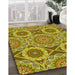 Patterned Golden Brown Yellow Rug in Family Room, pat3189yw