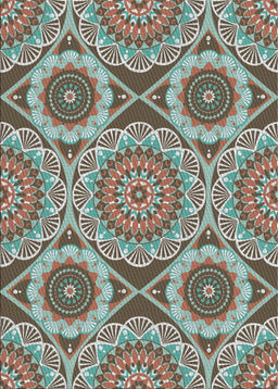 Machine Washable Transitional Sepia Brown Rug, wshpat3189