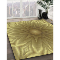 Patterned Metallic Gold Novelty Rug, pat318