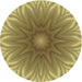 Sideview of Patterned Metallic Gold Novelty Rug, pat318