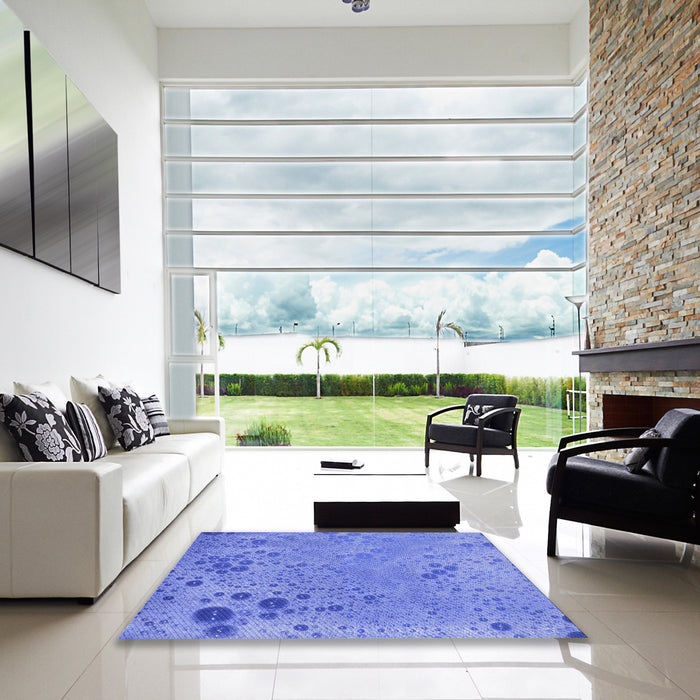 Machine Washable Transitional Blue Rug in a Kitchen, wshpat319blu