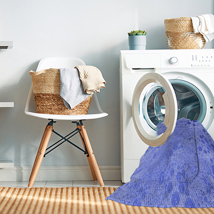 Machine Washable Transitional Blue Rug in a Washing Machine, wshpat319blu