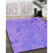 Patterned Purple Rug in Family Room, pat319pur