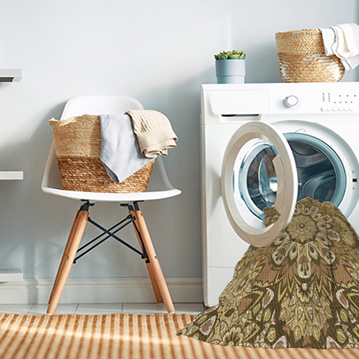 Machine Washable Transitional Yellow Orange Rug in a Washing Machine, wshpat3190brn